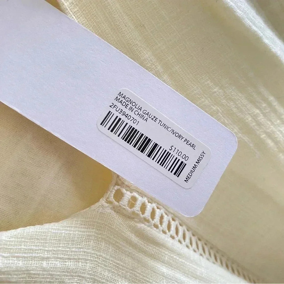 SOFT SURROUNDINGS Women's M Ivory Magnolia Gauze Tunic Top Cottage Blouse - Picture 12 of 12